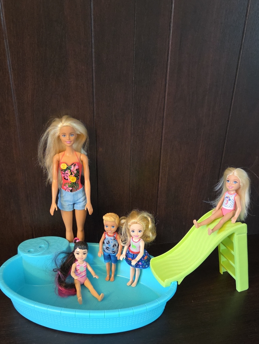 Barbie Swimming Pool With Slide And Dolls